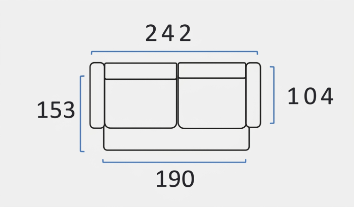 Canapea extensibilă CARO – 242 × 105 cm, extensie 190 × 153 cm [8]