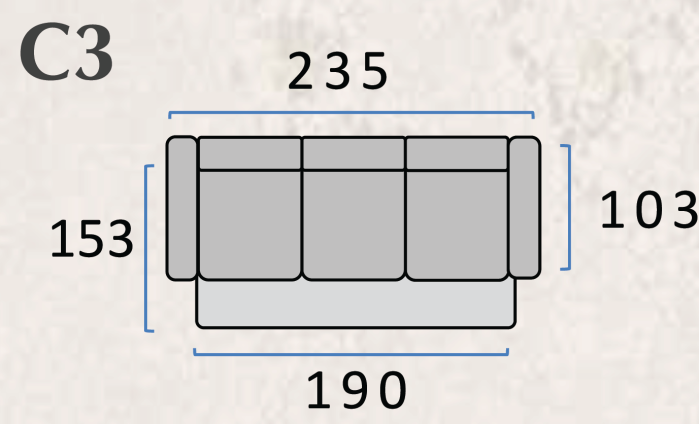Canapea extensibila CRETA - 3 locuri, 235x103 cm, extensie 190x153 cm [3]