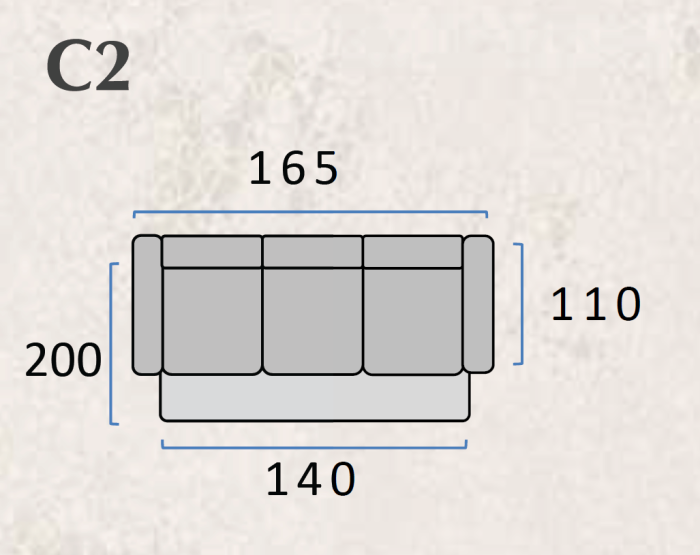 Canapea extensibilă ISTAMBUL – 2 locuri, 165 × 110 cm, extensie 140 × 200 cm [5]
