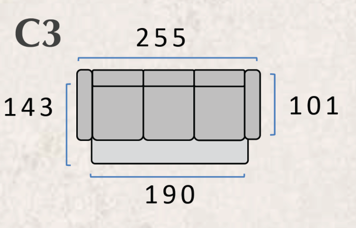 Canapea extensibilă LINE – 255x102 cm, extensie 190x143 cm [5]
