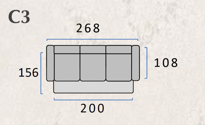Canapea extensibila LISABONA, 268x103 cm, extensie 200x156 cm [5]