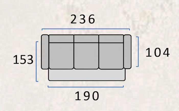 Canapea extensibila LYON - 236x104 cm, extensie 190x153 cm [4]