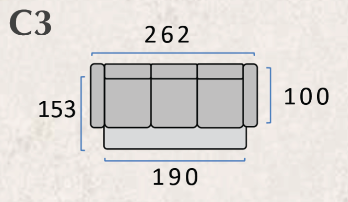Canapea extensibila Odessa, 262x100 cm, extensie 190x153 cm [7]