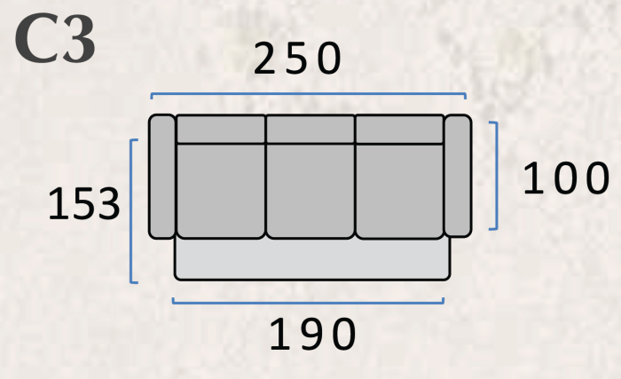 Canapea extensibila PARIS - 250x104 cm, extensie 190x153 cm [6]