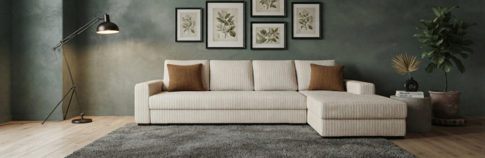 Canapea extensibilă PEPA – 3 locuri + insulă, 300x180 cm, extensie 190x153 cm [2]