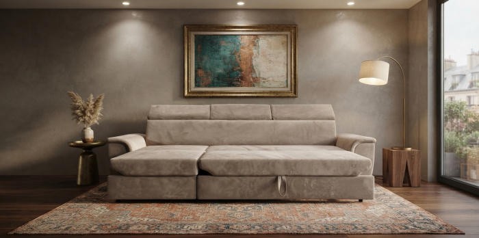 Canapea extensibila PICASSO - 250x92 cm, intre brate 190 cm, extensie carut 190x153 cm [2]