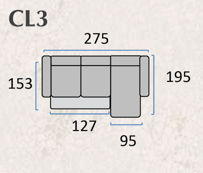 Canapea extensibilă ROMA – 2 locuri + insulă, 275 x 195 cm, extensie 127 x 153 cm [5]