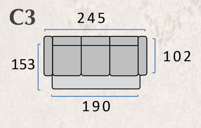 Canapea Extensibilă Vienna - 245x102 cm, extensie 190x153 cm [3]