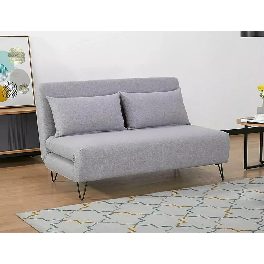 Canapea extensibila ZENIA, gri, stofa/metal, 141x90/191x81 cm [2]