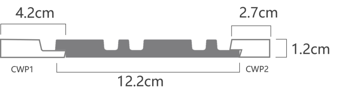 Capat pentru panou decorativ din polimer rigid CWP2 - 2.7x1.2x270 cm [2]