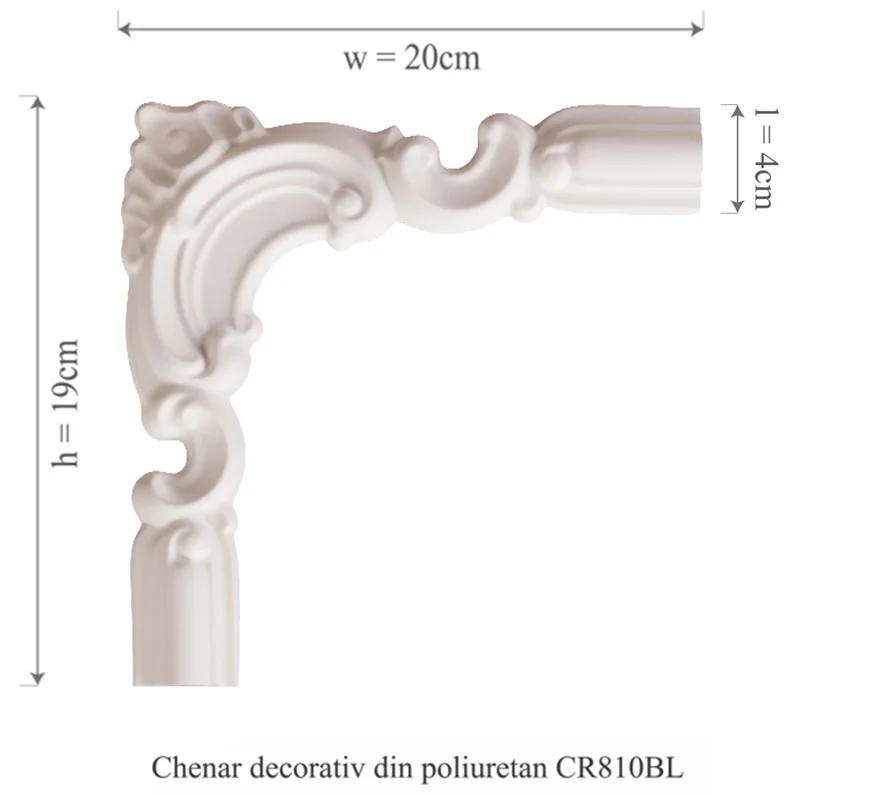 Chenar decorativ din poliuretan CR810BL - 20x1.8x19 cm [2]