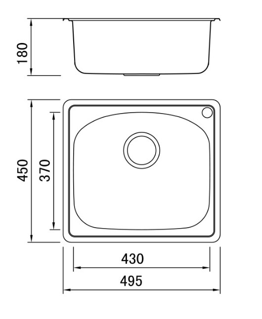 Chiuvetă bucătărie BL-605 (E-50) – 495x452x180 mm [2]