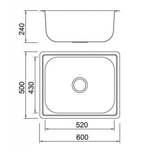 Chiuvetă bucătărie BL-613 – 600x500x240 mm [2]
