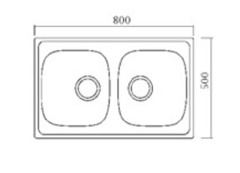 Chiuvetă bucătărie BL-812 – 820x500x180 mm, satinat [2]