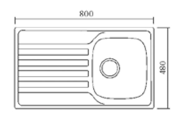 Chiuvetă bucătărie BL-834B – 800x480x160 mm [2]