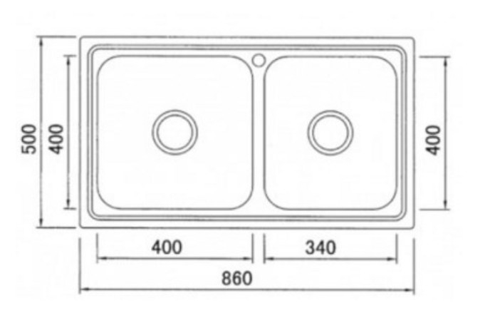Chiuvetă bucătărie BL-888 DOUBLE BOWL – 860x500x205 mm [3]