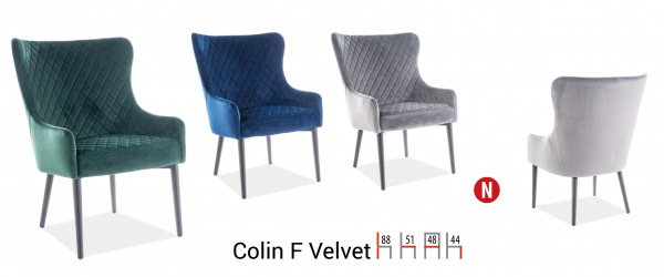 Scaun Colin F Velvet Albastru – l51 x A45 x H84 cm [2]
