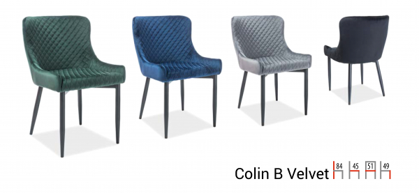 Scaun Colin B Velvet Albastru – l51 x A45 x H84 cm [2]