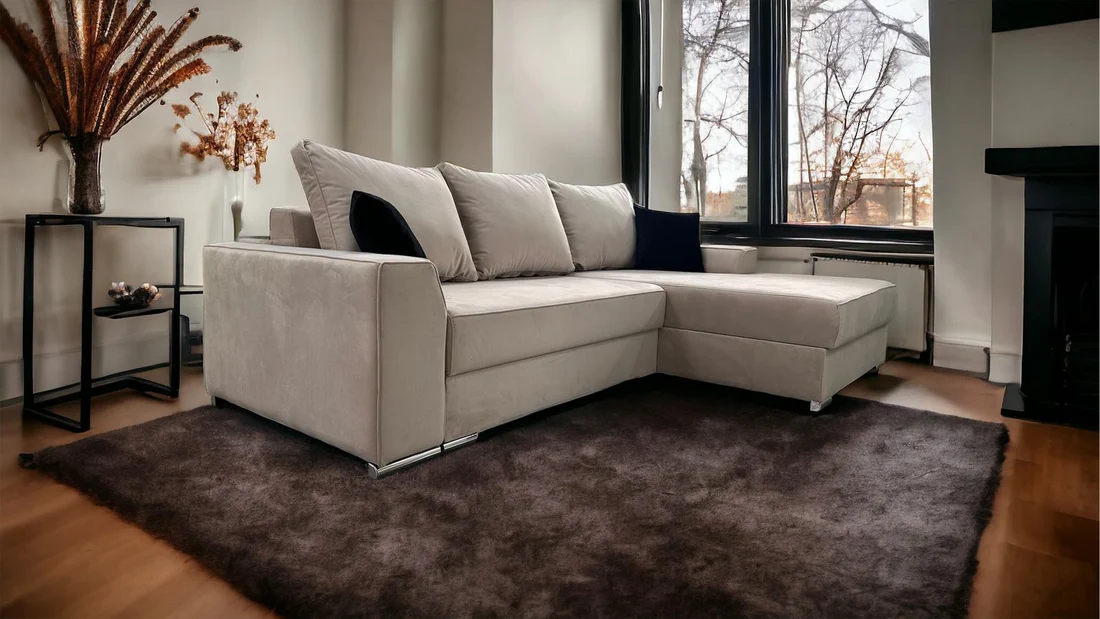 Colțar extensibil CARO Catifea – 260 × 170 cm, extensie 127x153 cm [2]
