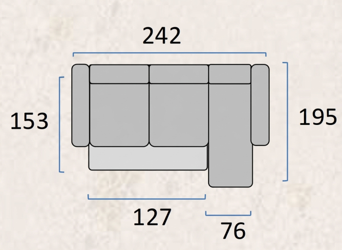 Colțar extensibil Porto 2 locuri + insulă – 242 × 195 cm [4]