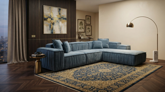 Colțar fix CLARA – 3 locuri + insulă, 400x165 cm [3]