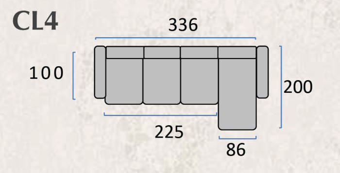 Colțar fix DELPHI - 336x200 cm, intre brate 311 cm [2]