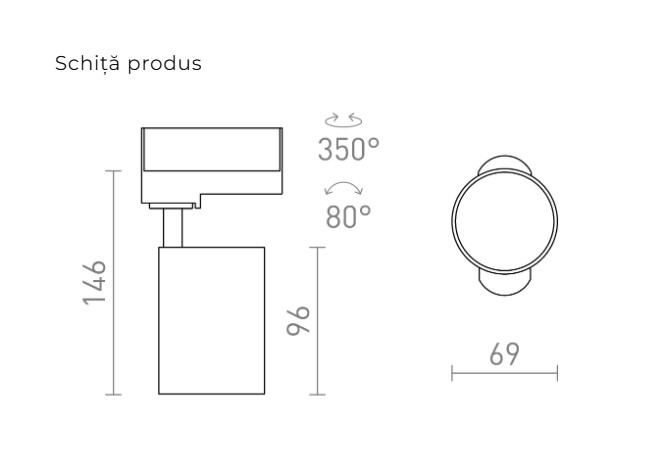 CONNOR – Spot reflectorizant cilindric pentru șină cu 3 circuite [2]