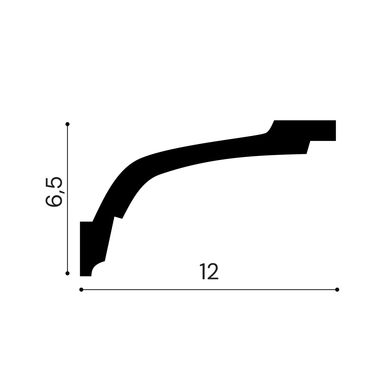 Cornișă decorativă din poliuretan flexibil P836F – 6.5x12x200 cm [2]