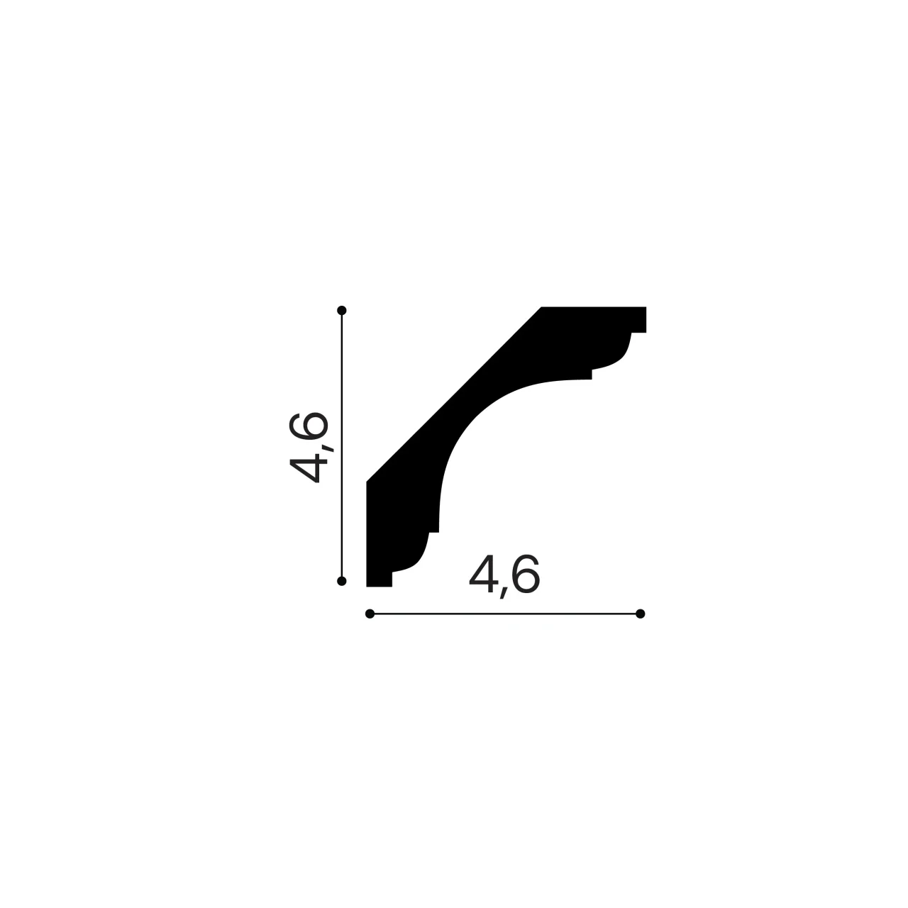 Cornișă decorativă din poliuretan flexibil P902F – 4.6x4.6x200 cm [3]