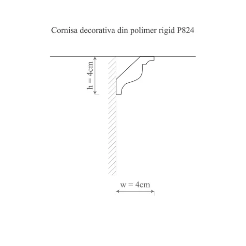 Cornisa decorativa din poliuretan P824 - 4x4x200 cm [2]