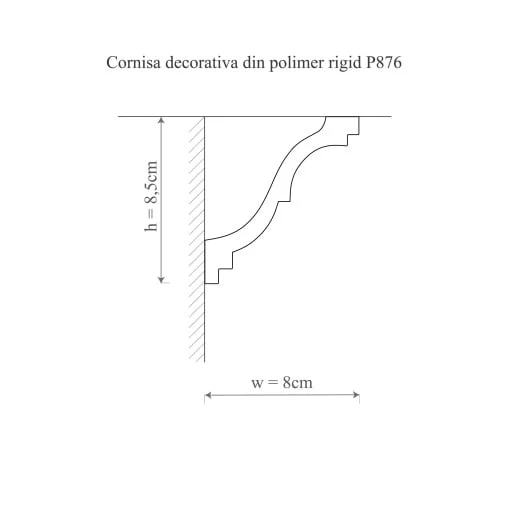 Cornisa decorativa din poliuretan P876 - 8x8.5x200 cm [4]