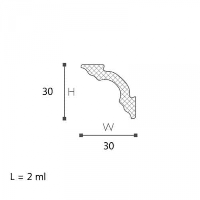 Cornisa decorativa Dynamic LX-30 30X30X2000 [2]