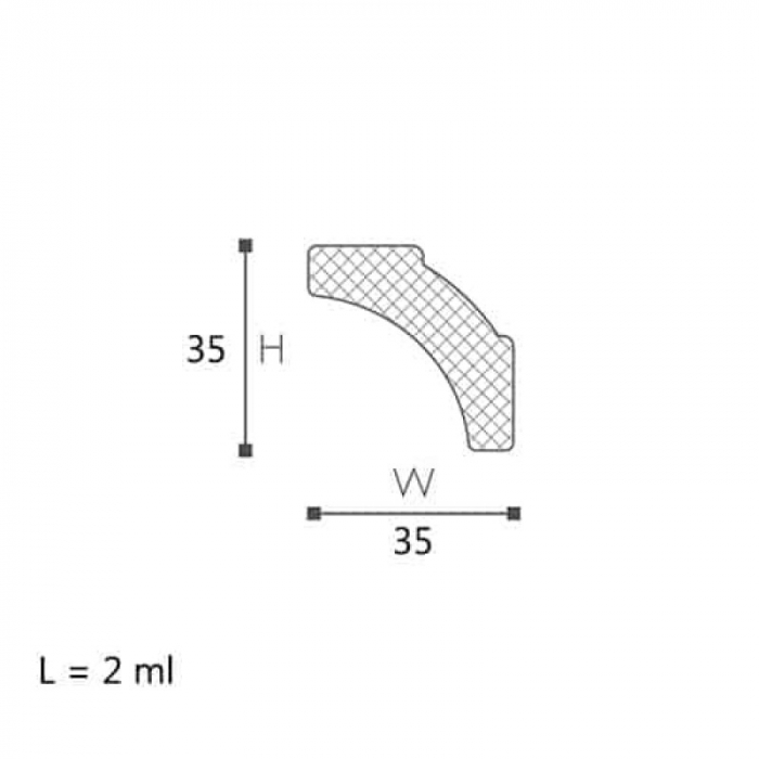 Cornisa decorativa Dynamic LX-45 35X35X2000 [2]