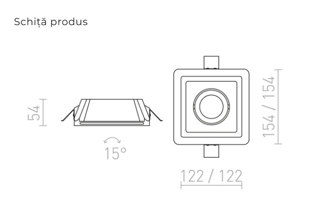 DINO SQ GU10 - Corp de iluminat din gips [2]