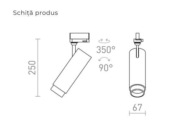 FOCUS 20 – Spot reglabil pentru șină cu 3 circuite [3]