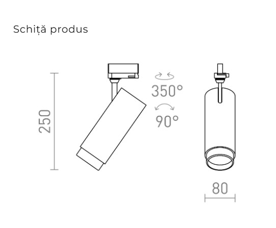 FOCUS 30 – Spot reglabil pentru șină cu 3 circuite [4]