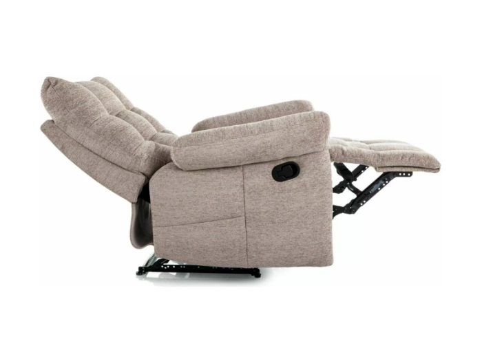 Fotoliu Atos Raven cu recliner manual, material textil bej inchis, 88x94–160 x H103 cm [3]
