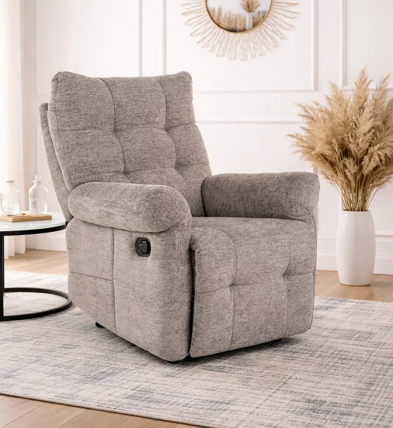 Fotoliu ATOS RAVEN cu recliner manual, material textil gri 88x94-160xH103cm [5]