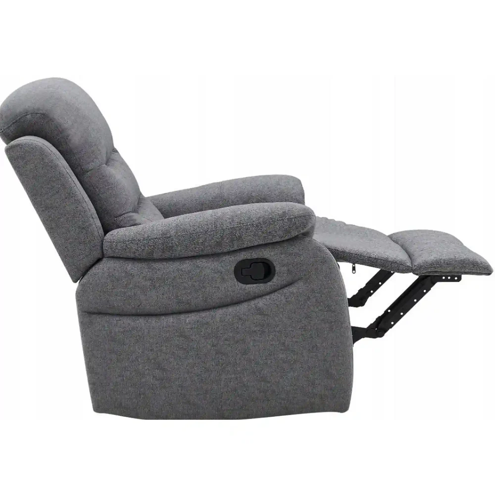 Fotoliu cu recliner Neron, gri/negru, stofă / metal, 72x80–160 x H101 cm [2]