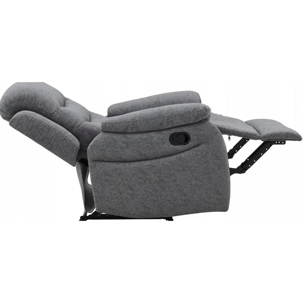 Fotoliu cu recliner Neron, gri/negru, stofă / metal, 72x80–160 x H101 cm [3]