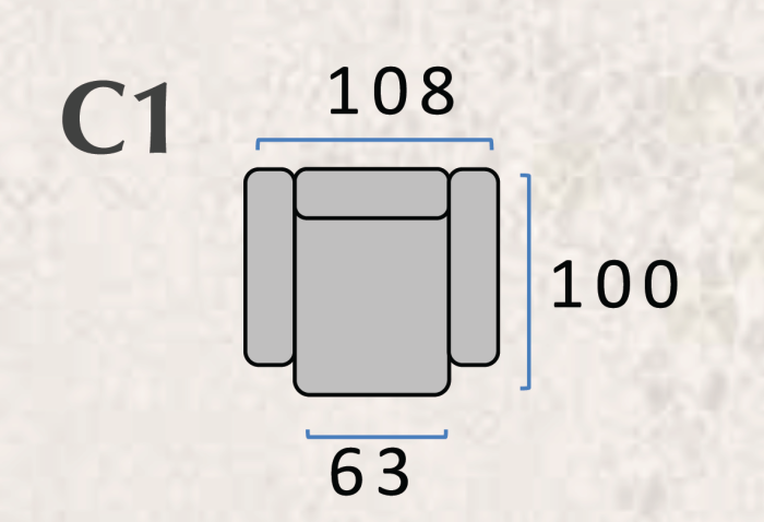 Fotoliu fix CRETA – 108x100 cm [3]