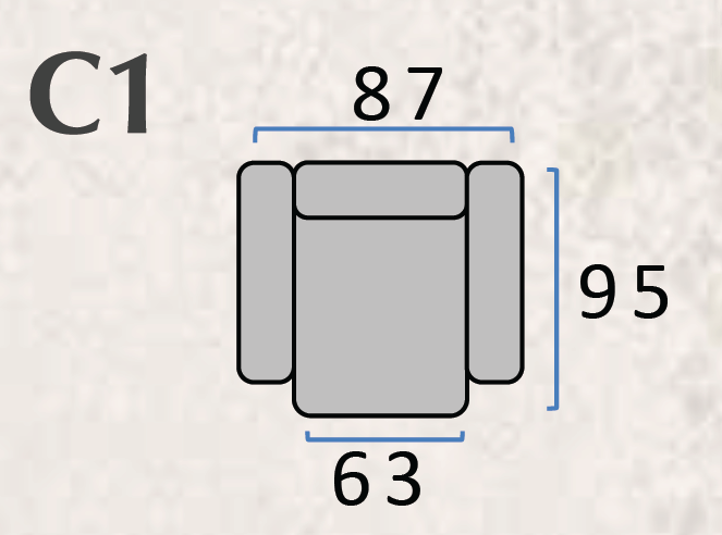 Fotoliu fix DANI – 87x95 cm [3]
