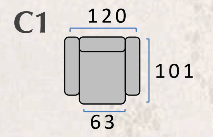 Fotoliu fix LINE – 120 x 102 cm [3]