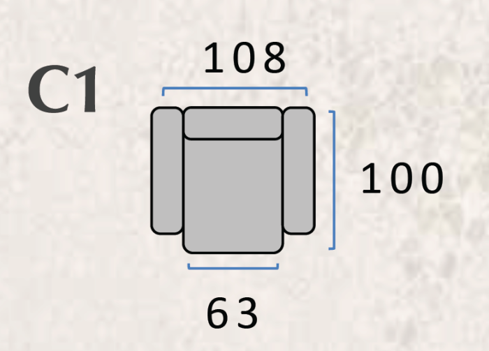 Fotoliu fix PEPA – 108x100 cm [5]