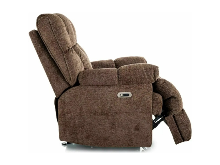 Fotoliu Homer Raven cu recliner electric, funcție de balansare, material textil cappucino, 94x100–160 x H104 cm [3]