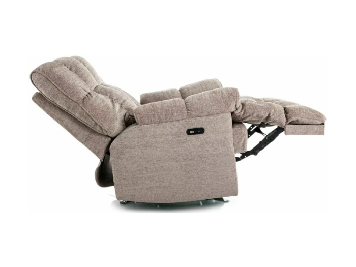 Fotoliu Homer Raven cu recliner electric, material textil bej inchis, 94x100–160 x H104 cm [4]