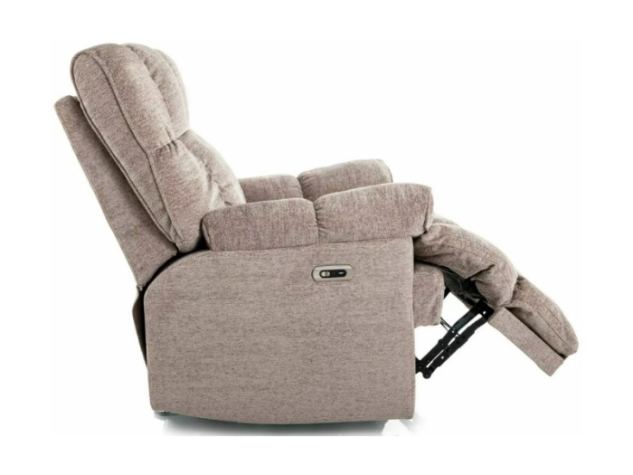 Fotoliu Homer Raven cu recliner electric, material textil bej inchis, 94x100–160 x H104 cm [2]