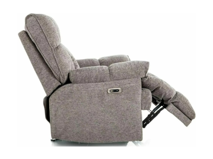 Fotoliu Homer Raven cu recliner electric, material textil gri, 94x100–160 x H104 cm [4]