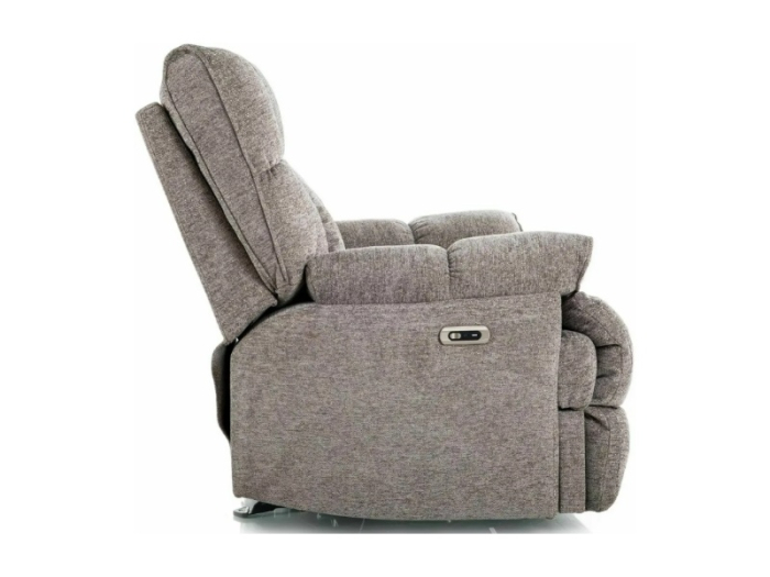 Fotoliu Homer Raven cu recliner electric, material textil gri, 94x100–160 x H104 cm [2]