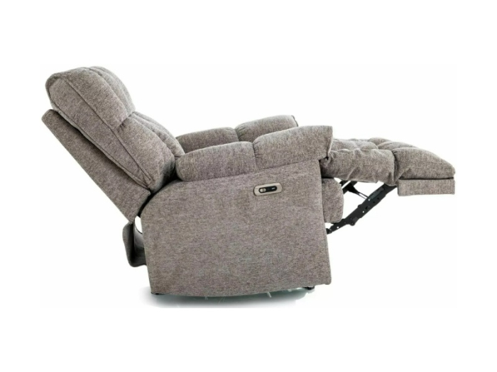 Fotoliu Homer Raven cu recliner electric, material textil gri, 94x100–160 x H104 cm [5]